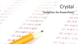  Presentation with questions answers - Audience pleasing PPT theme consisting of school examination - answers to test questions close-up backdrop and a white colored foreground