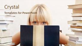  Presentation with young college student diagnosis of chlamydia - Slide deck featuring school examination - young student woman with lots background and a cream colored foreground