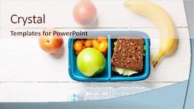  Presentation with school sports - Slides consisting of school food fitness - photo of sports useful snack background and a sky blue colored foreground