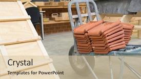  Presentation with tiles - Colorful PPT layouts enhanced with school for construction workers with roof tiles on wheel barrow backdrop and a lemonade colored foreground