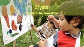  Presentation with school garden - Audience pleasing presentation consisting of school garden - drawing outdoor backdrop and a tawny brown colored foreground