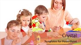  Presentation with school garden - Amazing PPT layouts having school garden - kindergarden teacher with group children backdrop and a coral colored foreground