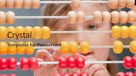  Presentation with mathematics - Cool new presentation theme with school girl education objects symbols - mathematics lesson backdrop and a yellow colored foreground