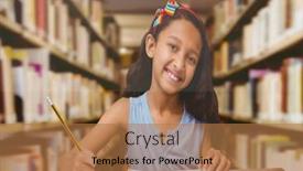  Presentation with school - Colorful presentation enhanced with school-girl-having-smile backdrop and a  colored foreground