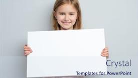  Presentation with poster - Slides having school-girl-holding-horizontal-blank background and a sky blue colored foreground