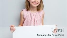  Presentation with poster - Theme enhanced with school-girl-holding-horizontal-blank background and a sky blue colored foreground