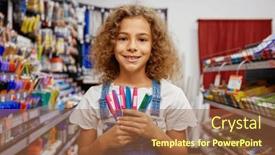  Presentation with school - Presentation consisting of school-girl-holding-variety background and a tawny brown colored foreground