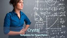  Presentation with young children at school - Cool new PPT theme with school girl thinking about complex backdrop and a ocean colored foreground