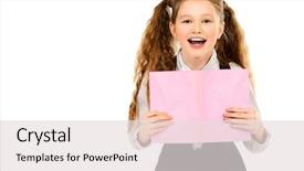  Presentation with girl pink baby shower - PPT layouts having school girl with pink book background and a light gray colored foreground