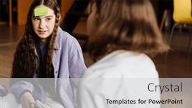  Presentation with note - Presentation with school-girl-with-sticker-note background and a light gray colored foreground