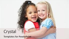  Presentation with school - Amazing theme having school girls hugging one another backdrop and a lemonade colored foreground