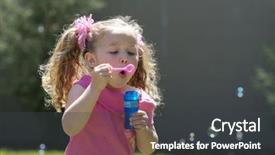  Presentation with park - Amazing presentation theme having school good times - girl blowing bubbles backdrop and a dark gray colored foreground
