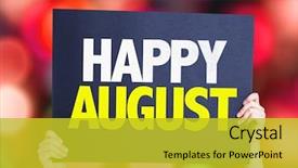  Presentation with august - Presentation theme having school good times - happy august card with bokeh background and a gold colored foreground