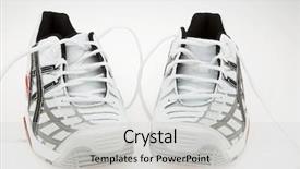  Presentation with new balance shoes - Slide deck enhanced with school good times - shoes background and a light gray colored foreground