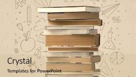  Presentation with hand drawn school - Colorful presentation design enhanced with school hand drawn doodle sketch backdrop and a coral colored foreground