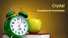  Presentation with alarm - Presentation theme with apple iwatch - alarm clock background and a tawny brown colored foreground