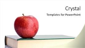  Presentation with green apple - PPT layouts consisting of apple red on a green background and a white colored foreground