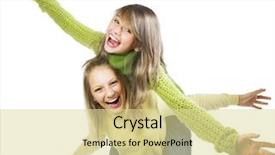  Presentation with teenage - Cool new presentation theme with free kids - teenage girls having fun friends backdrop and a blonde colored foreground