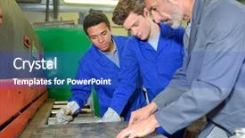  Presentation with craft - Slide deck featuring school health safety - craft class background and a cobalt blue colored foreground