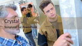  Presentation with art and craft of jammu and kashmir - Beautiful PPT theme featuring school health safety - craft class backdrop and a coral colored foreground