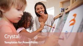  Presentation with montessori - Presentation with school helping children in art background and a coral colored foreground