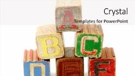  Presentation with blocks - PPT theme enhanced with school house - abcdef old wooden blocks background and a white colored foreground
