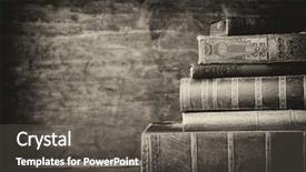  Presentation with old house - Audience pleasing PPT layouts consisting of school house - old books on wooden shelf backdrop and a dark gray colored foreground