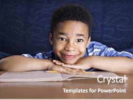 School House Young African American Boy Sitting PPT template 2 ...