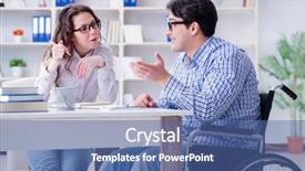  Presentation with college student money - Beautiful presentation design featuring school inclusion - disabled student studying and preparing backdrop and a ocean colored foreground