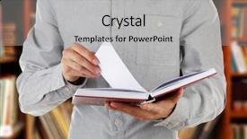  Presentation with open book - PPT layouts with school information - male hands holding open book background and a light gray colored foreground