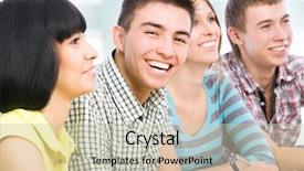  Presentation with diversity school - Audience pleasing presentation consisting of school kids diversity - portrait of a happy student backdrop and a soft green colored foreground