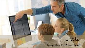  Presentation with school children - Amazing slide deck having school kids in computer backdrop and a  colored foreground