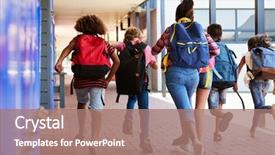  Presentation with elementary school - Cool new theme with school kids running in elementary backdrop and a coral colored foreground