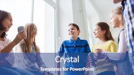  Presentation with children talking - Beautiful PPT theme featuring school kids with soda cans backdrop and a  colored foreground