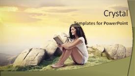  Presentation with girl reading - Amazing slides having school land - brown girl reading backdrop and a  colored foreground