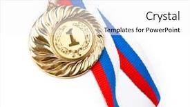  Presentation with school leadership - Audience pleasing theme consisting of school leadership - golden medal isolated on white backdrop and a white colored foreground