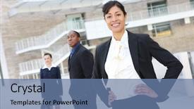  Presentation with african american in computer lab business - Slides enhanced with school leadership - pretty african american business woman background and a ocean colored foreground