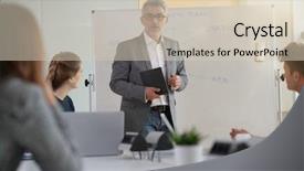  Presentation with economics - PPT layouts with teacher giving economics class using background and a soft green colored foreground