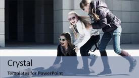  Presentation with hipster girl playing tetris game - Colorful theme enhanced with school life - teenage girls playing with skateboard backdrop and a ocean colored foreground