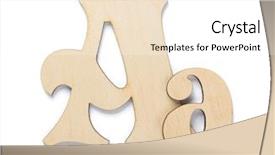  Presentation with white letters - PPT theme having school logo - wooden letters isolated at white background and a  colored foreground