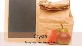  Presentation with school lunch - PPT theme featuring kids recycling - school lunch bag with blank background and a coral colored foreground