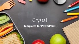  Presentation with lunch box - Cool new PPT theme with school-lunch-box-and-education backdrop and a gray colored foreground