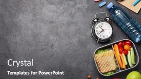 Presentation with school lunch - Beautiful presentation featuring school-lunch-box-and-education backdrop and a gray colored foreground