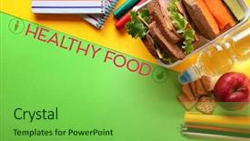  Presentation with healthy food college - Slides consisting of nutrition college - school lunch stationery and text background and a seafoam green colored foreground