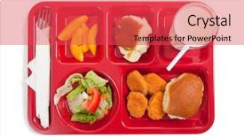  Presentation with school lunch - PPT theme with school lunch tray background and a red colored foreground