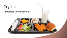  Presentation with school lunch - PPT theme enhanced with school lunch tray background and a white colored foreground