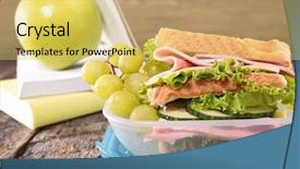  Presentation with school lunch - Beautiful slide set featuring school lunch with sandwich backdrop and a yellow colored foreground