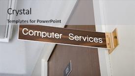  Presentation with system computer - Theme with school management system - computer services office background and a light gray colored foreground