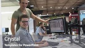  Presentation with problem solution - Beautiful PPT theme featuring school meeting - startup business people group working backdrop and a  colored foreground