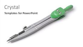  Presentation with drafting - Slide set having school-metal-drafting-compass-isolated background and a white colored foreground